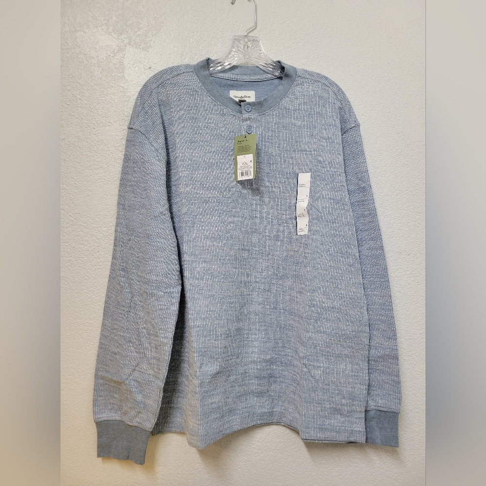 Goodfellow & Co Men's Light Blue Crewneck Long Sleeve Shirt Large Nwt